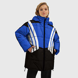 Куртка зимняя женская Олимпийка 90х - полоски, цвет: 3D-светло-серый — фото 2