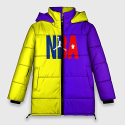 Куртка зимняя женская NBA sport полосы, цвет: 3D-черный