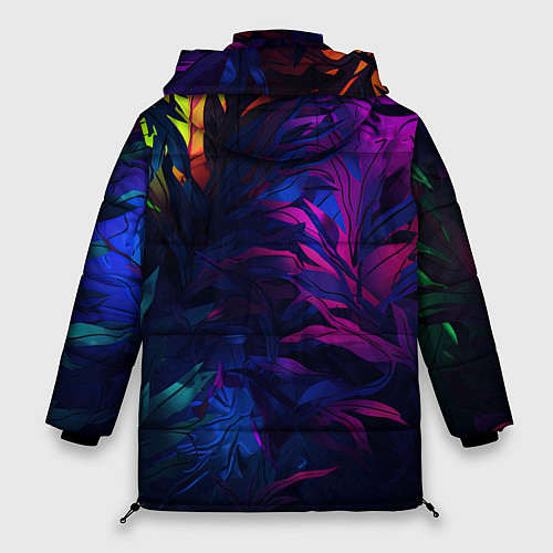Женская зимняя куртка Абстрактный камуфляж в кислотных абстрактных пятна / 3D-Светло-серый – фото 2