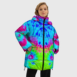 Куртка зимняя женская Tie-Dye abstraction, цвет: 3D-светло-серый — фото 2
