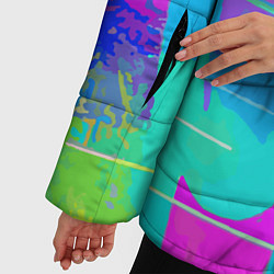 Куртка зимняя женская Цветная абстракция - поп арт, цвет: 3D-черный — фото 2