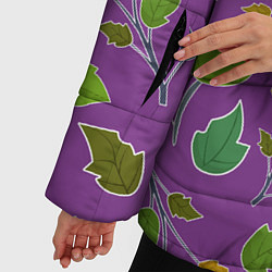 Куртка зимняя женская Веточки и листья, цвет: 3D-светло-серый — фото 2