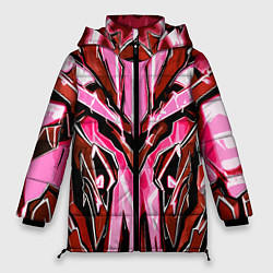Куртка зимняя женская Розовый кибер доспех, цвет: 3D-черный