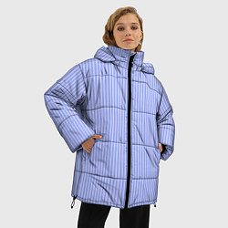 Куртка зимняя женская Сиреневые тонкие полосы, цвет: 3D-черный — фото 2