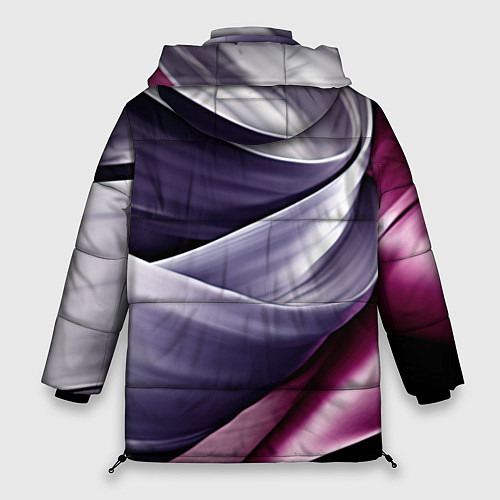 Женская зимняя куртка Абстрактные волнистые полосы / 3D-Светло-серый – фото 2