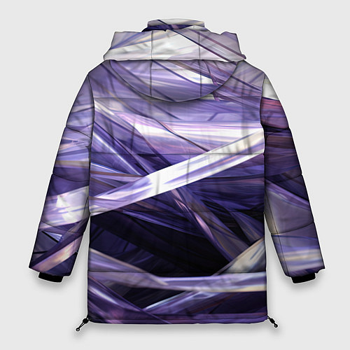 Женская зимняя куртка Фиолетовые прозрачные полосы / 3D-Светло-серый – фото 2