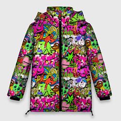 Куртка зимняя женская Hip Hop Graffiti, цвет: 3D-светло-серый