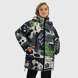 Куртка зимняя женская Counter Strike go - pattern, цвет: 3D-красный — фото 2