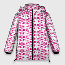 Куртка зимняя женская Паттерн двойное сердце, цвет: 3D-светло-серый