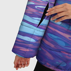 Куртка зимняя женская Абстрактная вода живописная, цвет: 3D-светло-серый — фото 2