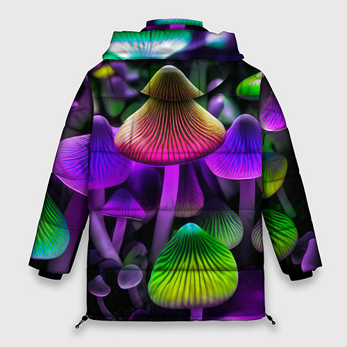 Женская зимняя куртка Люминесцентные грибы / 3D-Светло-серый – фото 2