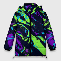 Женская зимняя куртка Разноцветные текстурные штрихи