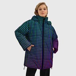 Куртка зимняя женская Неоновые светящиеся полосы, цвет: 3D-черный — фото 2