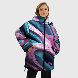 Куртка зимняя женская Пластичная абстракция, цвет: 3D-черный — фото 2