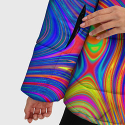 Куртка зимняя женская Яркая абстракция волнистых линий, цвет: 3D-черный — фото 2