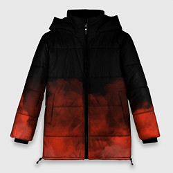 Куртка зимняя женская Красный туман на чёрном, цвет: 3D-черный