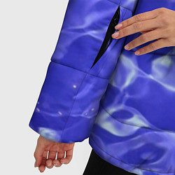 Куртка зимняя женская Синяя вода текстура, цвет: 3D-светло-серый — фото 2