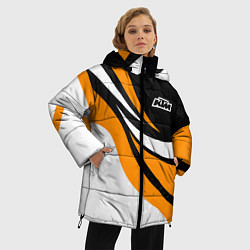 Куртка зимняя женская КТМ - оранжевые вставки, цвет: 3D-светло-серый — фото 2
