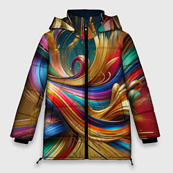 Куртка зимняя женская Золотые линии, цвет: 3D-светло-серый