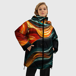 Куртка зимняя женская Вязкая объемная текстура, цвет: 3D-черный — фото 2