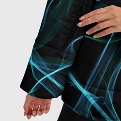 Куртка зимняя женская Мягкие абстрактные симметричные линии, цвет: 3D-светло-серый — фото 2