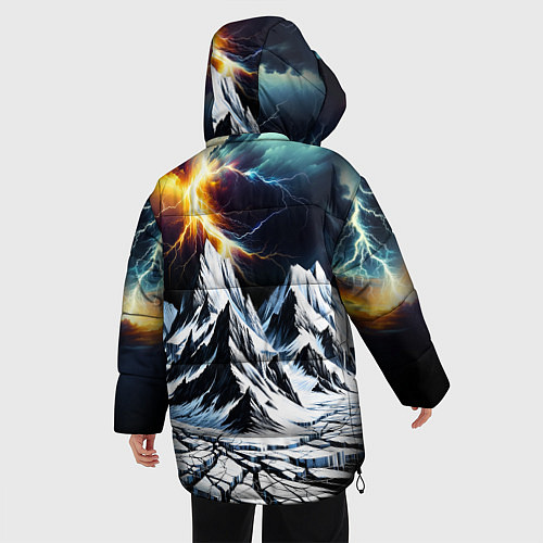 Женская зимняя куртка Молнии и горы / 3D-Светло-серый – фото 4