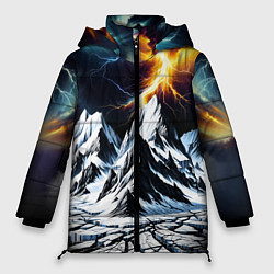 Куртка зимняя женская Молнии и горы, цвет: 3D-светло-серый