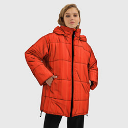 Куртка зимняя женская Морковный полосатая рябь, цвет: 3D-черный — фото 2