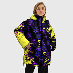 Куртка зимняя женская Brawl stars neon mobile, цвет: 3D-черный — фото 2
