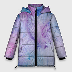 Куртка зимняя женская Цветной узор из перьев, цвет: 3D-светло-серый