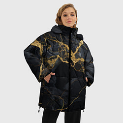 Куртка зимняя женская Золотой путь на черном граните, цвет: 3D-светло-серый — фото 2