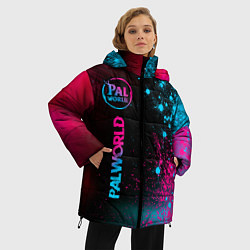 Куртка зимняя женская Palworld - neon gradient по-вертикали, цвет: 3D-черный — фото 2