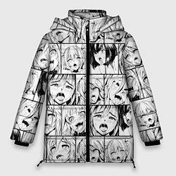 Куртка зимняя женская Ahegao pattern, цвет: 3D-черный