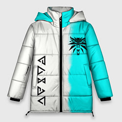 Куртка зимняя женская Ведьмак лого краска текстура, цвет: 3D-светло-серый