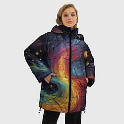Куртка зимняя женская Звездный вихрь абстрактная живопись, цвет: 3D-черный — фото 2