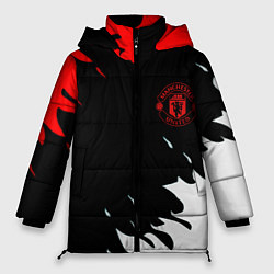 Куртка зимняя женская Manchester United flame fc, цвет: 3D-черный