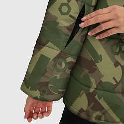 Куртка зимняя женская Камуфляж - болты и гайки, цвет: 3D-светло-серый — фото 2