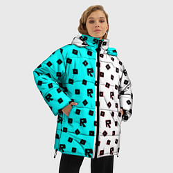 Куртка зимняя женская Roblox pattern logo mobile, цвет: 3D-черный — фото 2