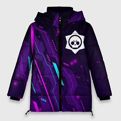 Куртка зимняя женская Brawl Stars neon gaming, цвет: 3D-черный
