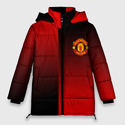 Куртка зимняя женская Манчестер Юнайтед градиент спорт, цвет: 3D-черный