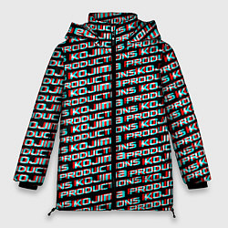 Куртка зимняя женская Kojima glitch pattern studio, цвет: 3D-светло-серый