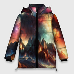 Куртка зимняя женская Space landscape with mountains, цвет: 3D-черный