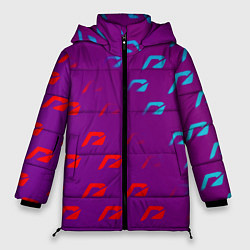 Куртка зимняя женская НФС лого градиент текстура, цвет: 3D-светло-серый