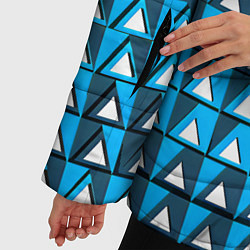 Куртка зимняя женская Узор из треугольников синий, цвет: 3D-светло-серый — фото 2