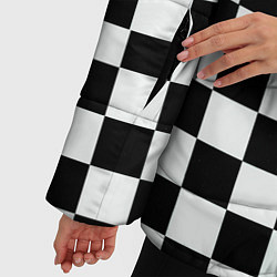 Куртка зимняя женская Шахматный паттерн доска, цвет: 3D-черный — фото 2