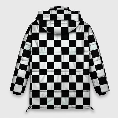 Женская зимняя куртка Шахматный паттерн доска / 3D-Светло-серый – фото 2