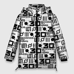 Куртка зимняя женская Thirty Seconds to Mars pattern rock, цвет: 3D-светло-серый