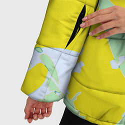 Куртка зимняя женская Салатово-жёлтые пятна, цвет: 3D-светло-серый — фото 2