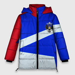 Куртка зимняя женская Россия спортивная геометрия герб, цвет: 3D-светло-серый