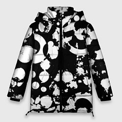 Куртка зимняя женская Модная чб абстракция - нейросеть, цвет: 3D-черный